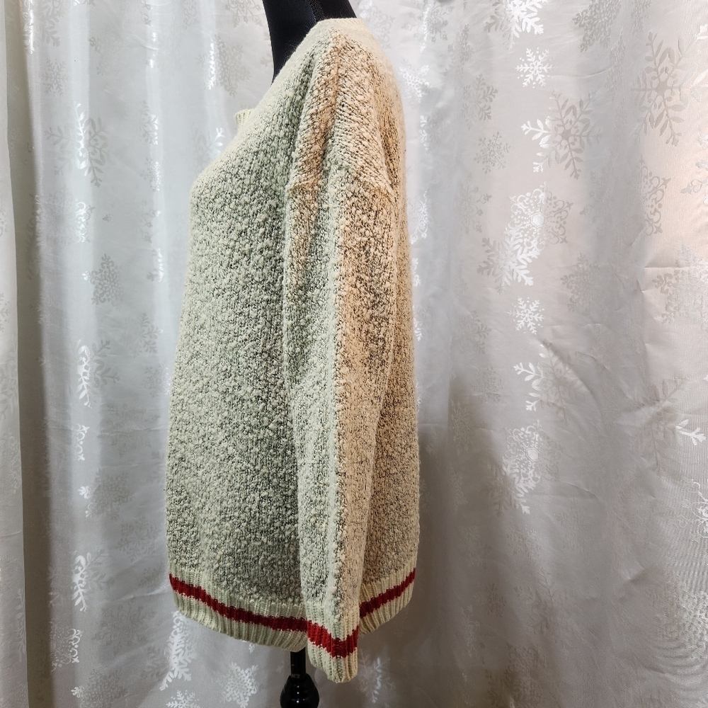 Cabin Stripe Chenille Oatmeal Heather BLUENOTES Knit Sweater (XL) - Picture 5 of 11
